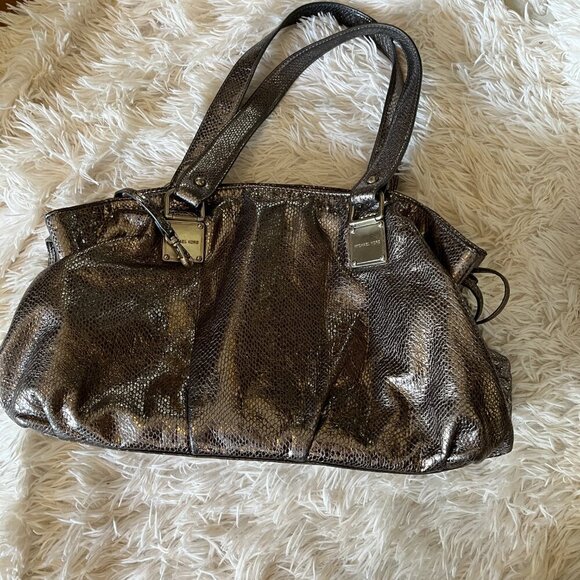 MICHAEL Michael Kors Metallic Satchel | Pewter | Pre-Owned - Picture 2 of 15